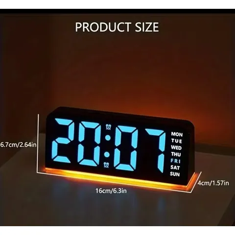 Reloj Digital Despertador Dos Alarmas Y Luz De Base * Negro