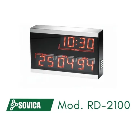 Reloj Digital Bancario De Pared Sovica Plateado