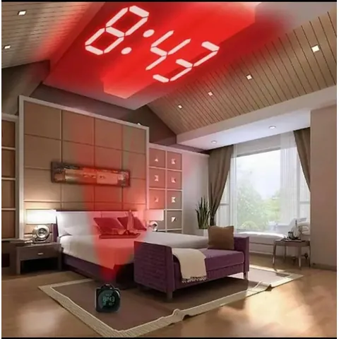 Reloj Despertador Digital Con Projector De Hora En Techo * Negro