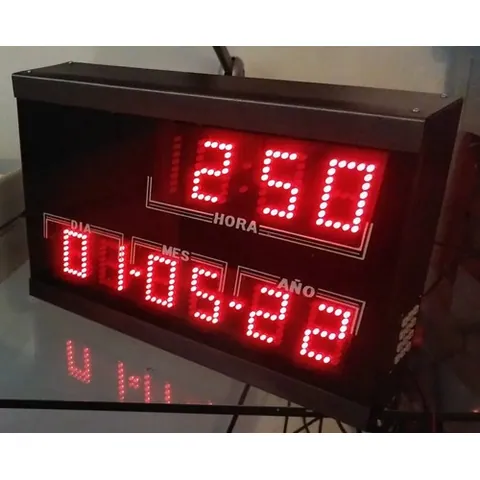 Reloj Digital Pared Rojo Negro