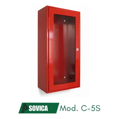 Gabinete Para Extintor Y Válvula, Metálico, Color Rojo C-5s
