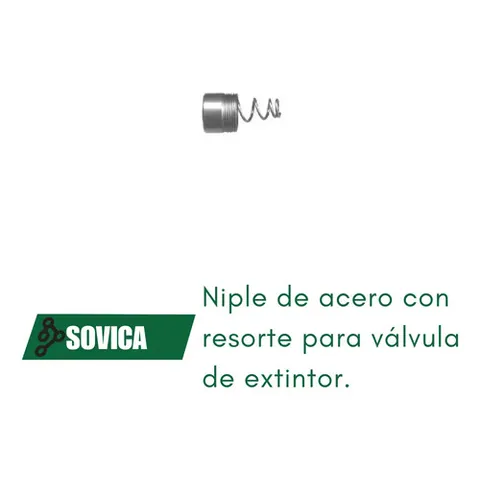 Niple De Acero Con Resorte Para Válvula De Extintor
