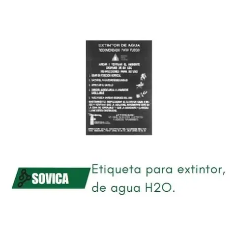 Etiqueta Para Extintor, De Agua H2o