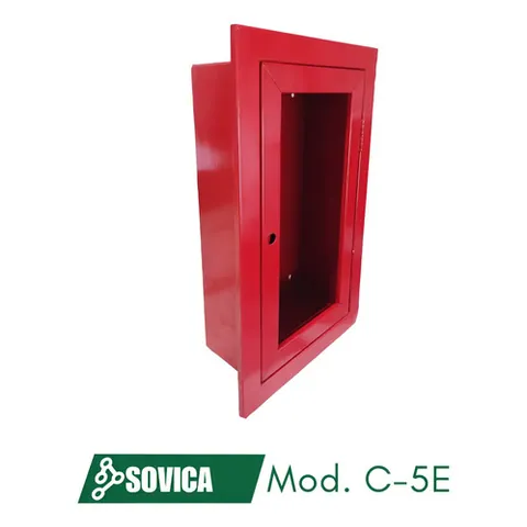 Gabinete Para Extintor Y Válvula, Metálico, Color Rojo C-5 E