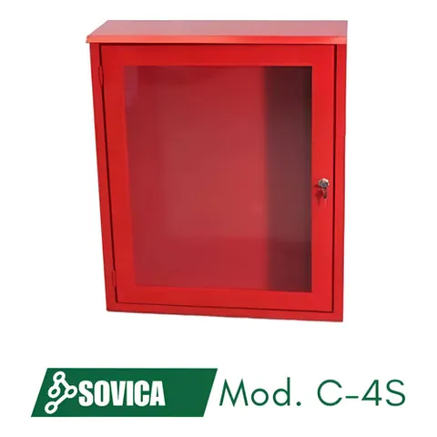 Gabinete Para Manguera, Metálico, Color Rojo C-4 S