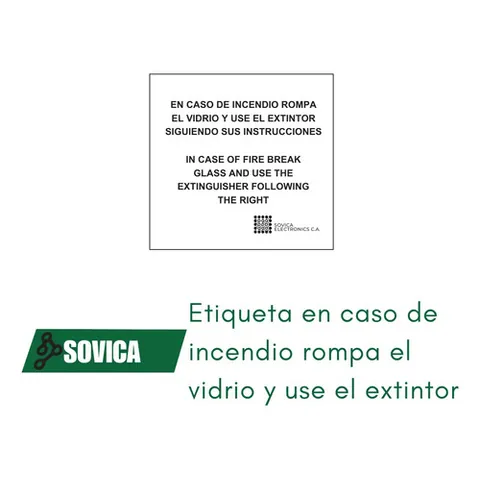 Etiqueta En Caso De Incendio Rompa El Vidrio