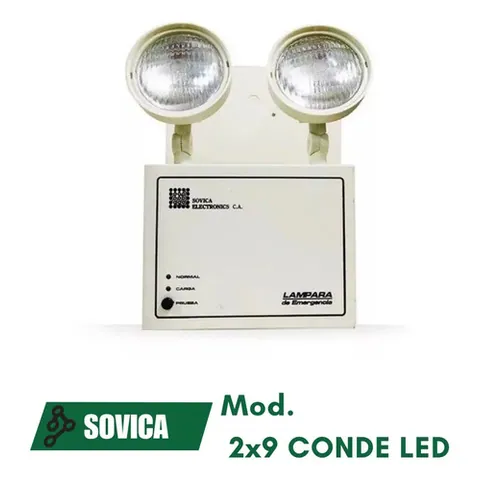 Lampara De Emergencia 2x9 Conde Led Sovica Incendios- Crema