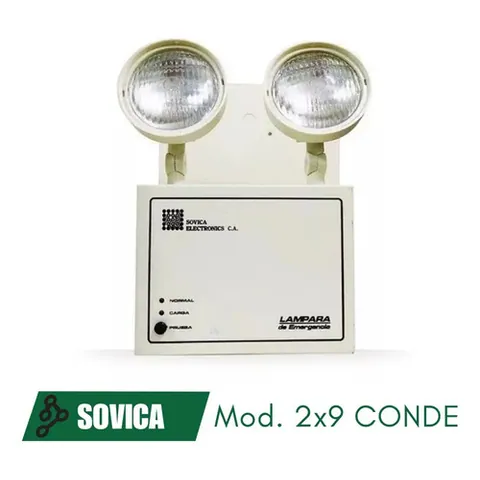 Lampara Emergencia Dos Faros 2x9 Conde- Sovica Crema