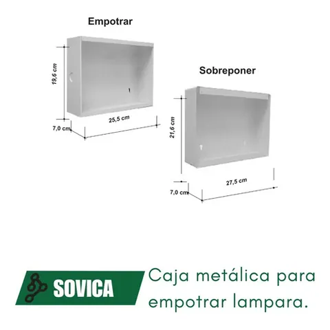 Caja Metálica Para Empotrar Frente De Lámpara . C 032 Crema