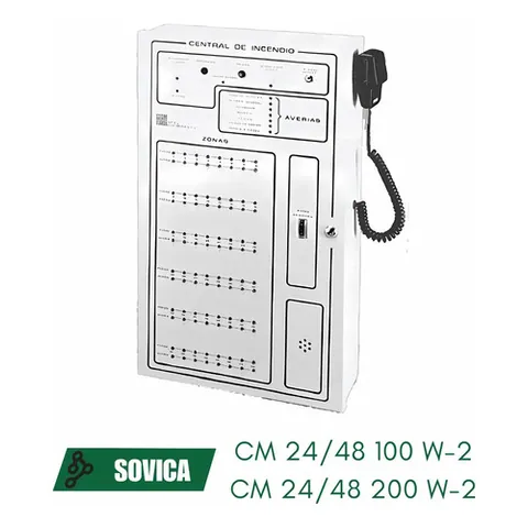 Central De Incendio Sovica 48 Zonas  Cm 24 / 48 100 W - 2 Agua