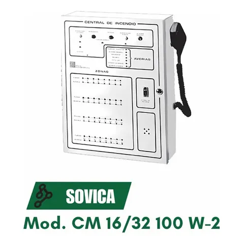 Central De Incendio Sovica 32 Zonas  Cm 16 / 32 100 W - 2 Crema
