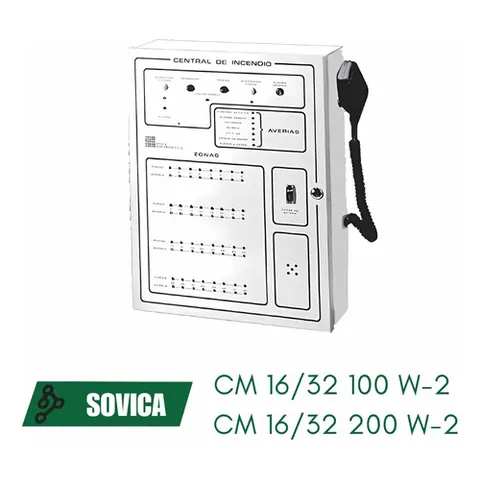 Central De Incendio Sovica 32 Zonas  Cm 16 / 32 200 W - 2 Agua