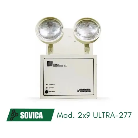Lámpara De Emergencia Sovica 2x9 Ultra-277 2 Faros