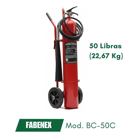 Extintor De Co2 Tipo Bc, 50 Libras Con Carretilla. Cilindro