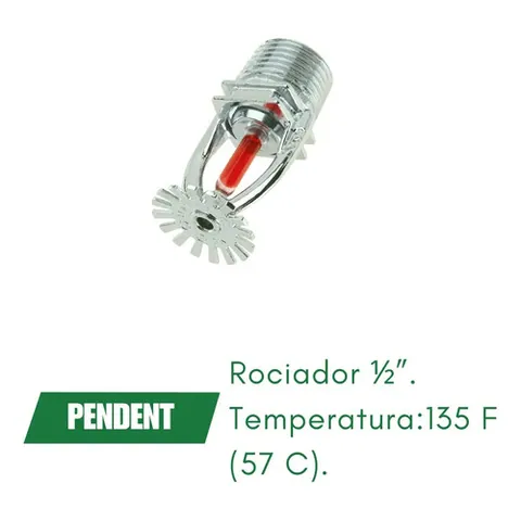 Rociador Pendent.rosca Exterior 12. Temperatura :135 F R045