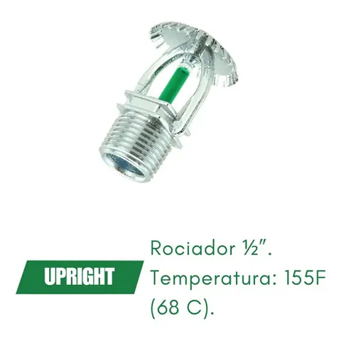 Rociador Upringht Rosca Exterior !/2 Temperatura : 155f