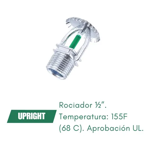 Rociador Upringht Rosca Exterior !/2 Temperatura  175f 79 C